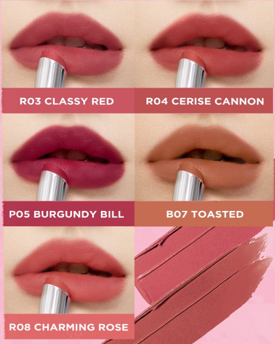 Dazzle Me Color Chrome Lip Matte Lipstick - 5 shades swatches